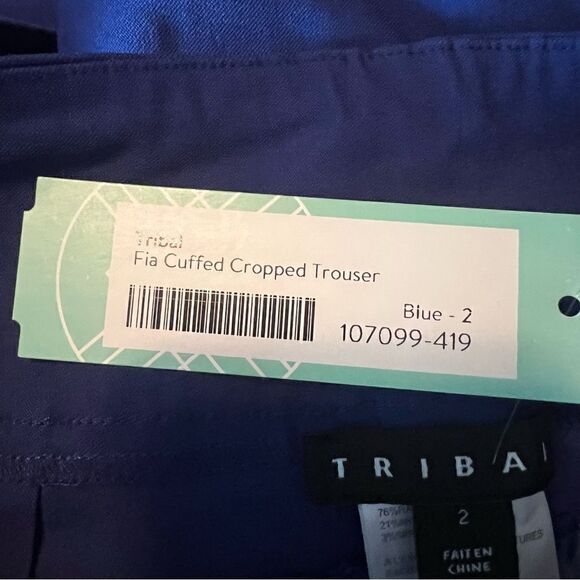 NWT! Tribal blue fia cuffed cropped trousers - Picture 8 of 12